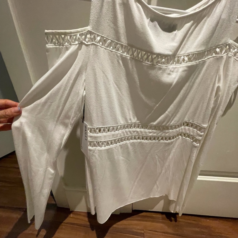Bailey 44 Cold Shoulder Top in White